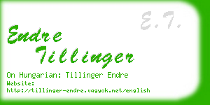 endre tillinger business card